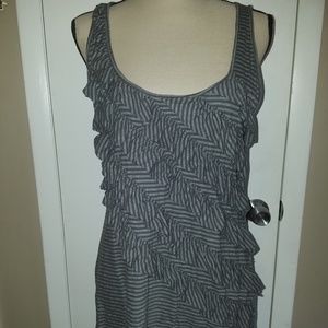 Banana Republic Sz L Grey Ruffle Tank Top
